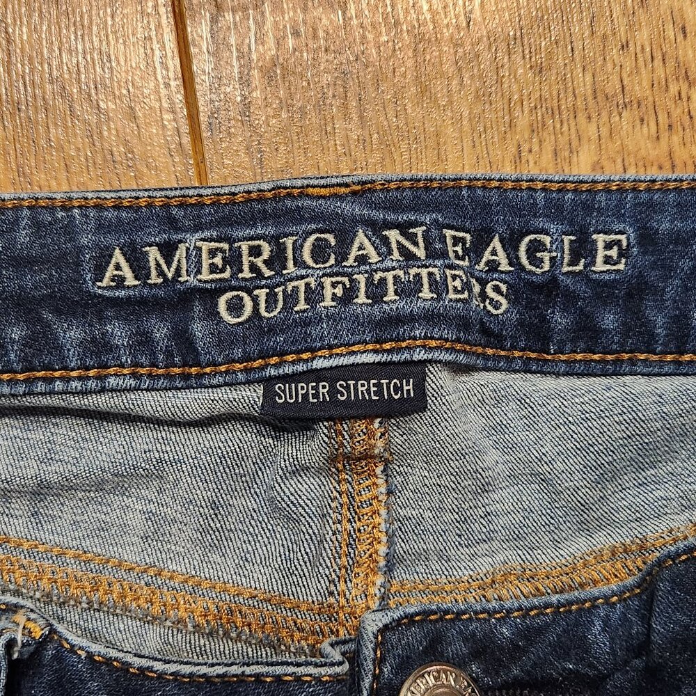 AMERICAN EAGLE Cut-Off Jean Shorts Skinny - Sz 14 - Picture 3 of 4